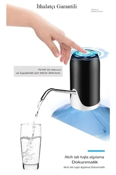 YAKUT Şarjlı Damacana Pompası | 1200 mAh Batarya | Tek Motor | Sessiz ve Kuvv...