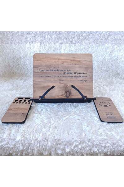 ZV Tasarım Atölyesi Kitap Okuma Standı Model 8 - Alıntı Kazımalı (Cemil Meriç)