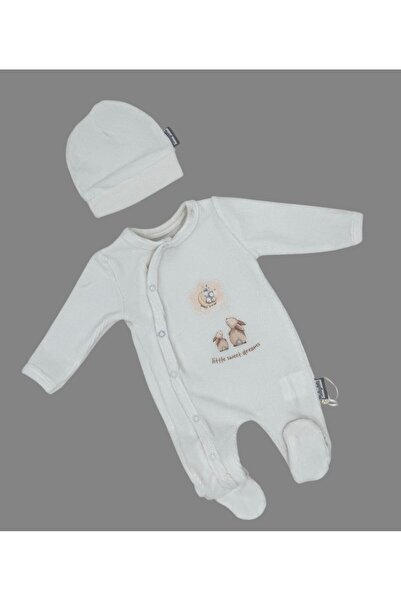 Baby day سالوبيت مواليد قطن مع قبعة - قطعتان – تصميم Little Sweet Dreams