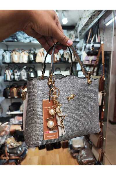 Çanta Trend Miami Polo Clup Women's Evening Bag with Accessory Detail, Suitable for Crossbody Use