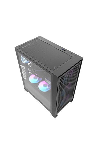 Aigo DRX70 Mesh AT-750W 80+ Bronze USB3.0 Type-C 4×12CM Fan Temperli Cam Siyah ATX Kasa