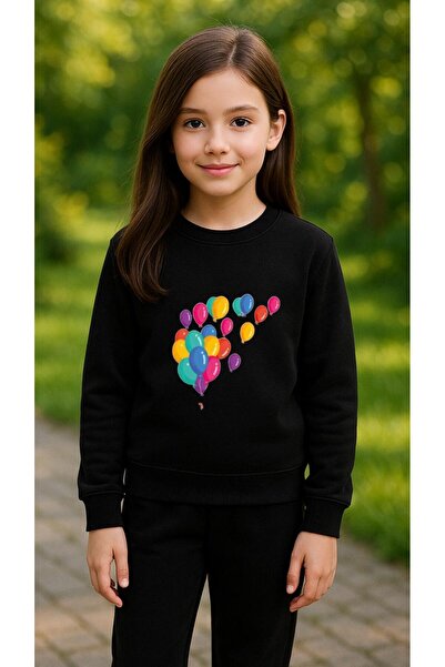 playwear Φούτερ Ομάδας με στάμπα BALLOONS για Κορίτσια και Αγόρια, με λαιμόκο...