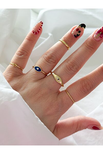 CHARMLUCKY Steel Eye Ring Set