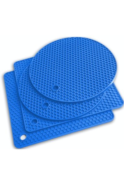 Q's Inn Silicone Kitchen Accessories Set, 4 pieces: Hot Pot Holder, Table and Countertop Protector,