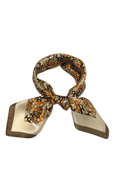 OMG Eșarfă din mătase naturală 100% cu model geometric elegant – 70 x 70 cm