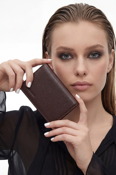 Grande Genuine Leather Brown Card Holder - Unisex