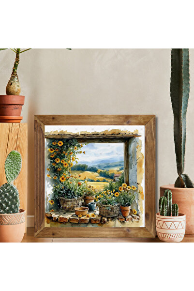 Tuba Decor Ahşap Çerçeveli Kare Tablo