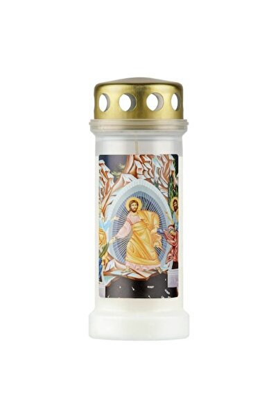 Bolsius Lumânare nr. 6 cu capac „Învierea bizantină” - Albă