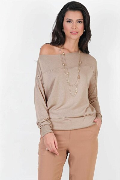 Spazio Consolato Kayık Yaka Triko CAMEL