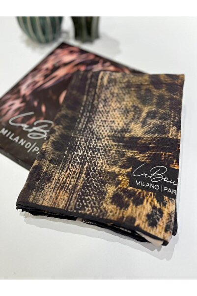 La Boutique Eşarp La Boutique Güz Serisi Organik Bambu Batik Leopar Şal