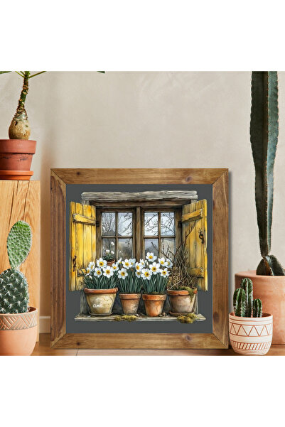 Tuba Decor Ahşap Çerçeveli Kare Tablo