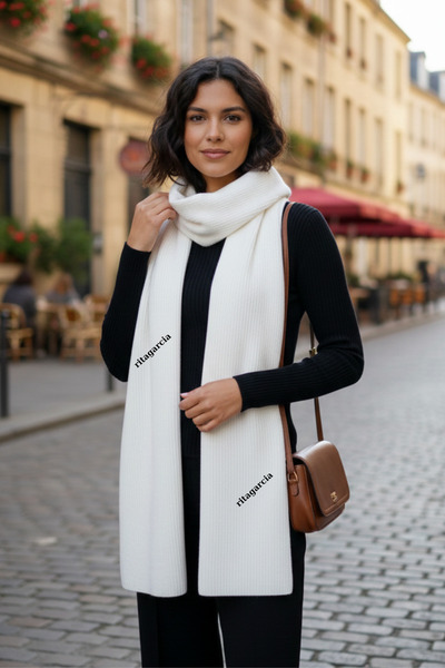 Ritagarcia Eșarfă tricotată pentru femei Selanik - lungă și groasă, unisex, de iarnă