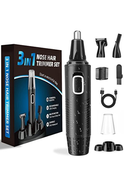 OEM Aparat de tuns pentru părul din nas, reîncărcabil prin USB, aparat de tuns 3 în 1 pentru urechi și sprâncene, pentru bărbați și femei