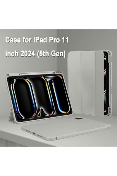 Generic 8-Inch Universal Tablet Case with Pencil Holder - Smoky Gray