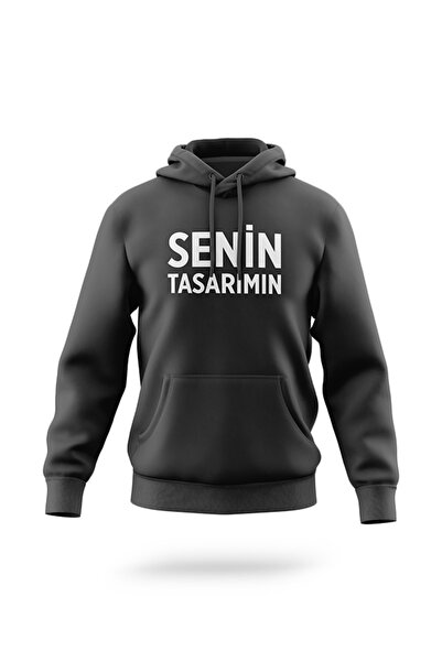 Kişiye Özel Baskılı Kapüşonlu Sweatshirt 3 İplik Şardonlu (Kendin Tasarla) Yazı, Fotoğraf, Tasarımlı