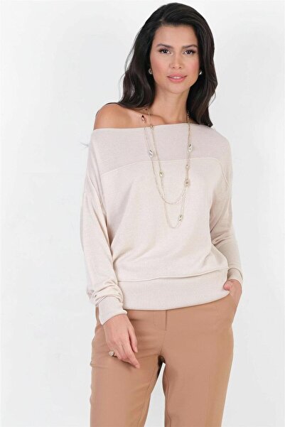 Spazio Consolato Kayık Yaka Triko EKRU