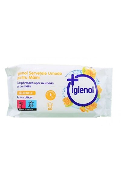 Igienol Șervețele umede pentru mâini, gălbenele, 60 buc.