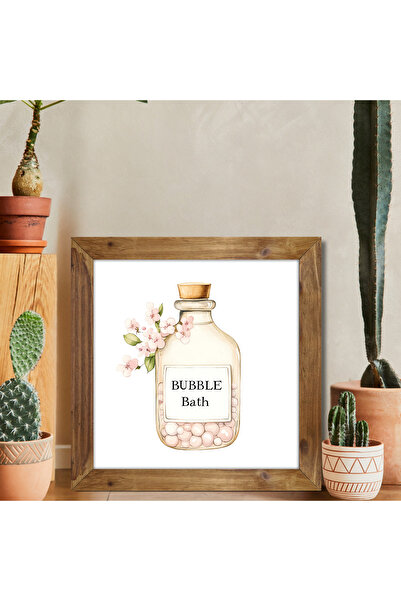 Tuba Decor Tablou pătrat cu rame din lemn pentru baie