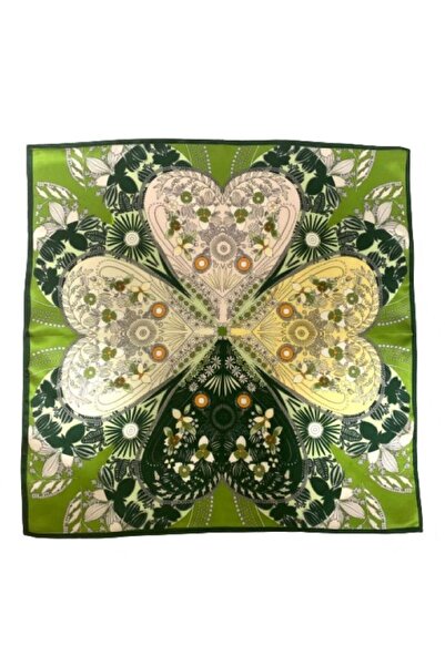 OMG Eșarfă din mătase naturală 100% cu model floral artistic – 53 x 53 cm