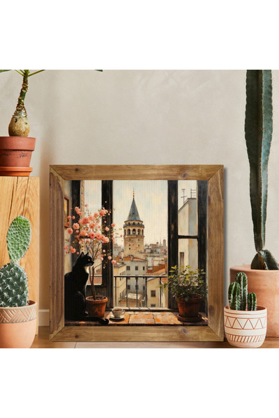 Tuba Decor Tablou pătrat cu rama din lemn