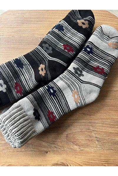 cmtgroup Women's 2-Piece Thermal Thick Winter Lamswool Patterned Socks