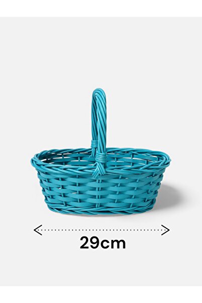 ADA Ahşap oyma ve çerçevecilik Blue Wicker Basket 29cm