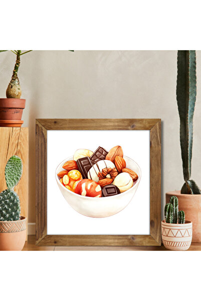 Tuba Decor Tablou pătrat cu rame din lemn pentru baie