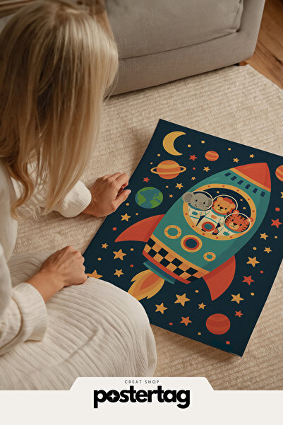 Posteria Vintage, Erkek Ve Kız Çocuk, İskandinav Bohem Çocuk Odası Dekoru, Ço...