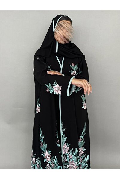 OLGA-ABAYA عباية أنيقة عصرية من آولجا القماش كتان مطرز وقصة العباية ربع كلوش ...