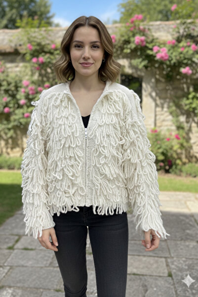 Suziş Zipped Tassel Knit Cardigan 52108005