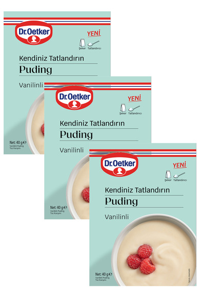 Dr. Oetker Dr.Oetker Kendiniz Tatlandırın Şekersiz Puding Vanilinli 40 gr x 3...