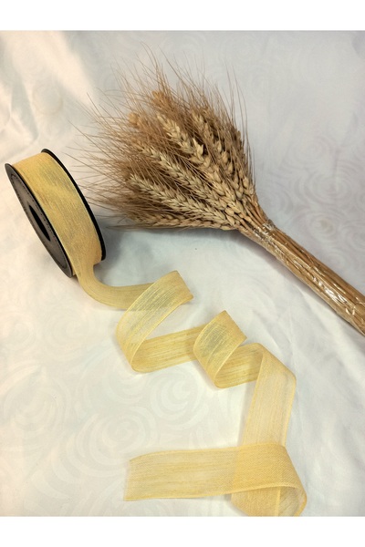 yörük tuhafiye Honey (Amber) Yellow Linen Ribbon Nopeli̇ Linen Ribbon 20 Mete...