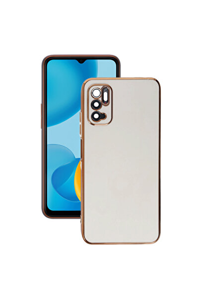 AKSEFİZZ Redmi Note 11 SE Kılıf Parlak Soft Yüzeyli Kamera Korumalı Altın Ken...