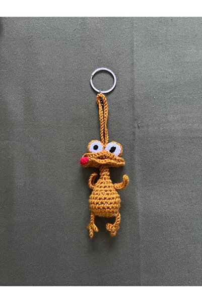 YekPare Kurbağa Amigurumi Organik Anahtarlık