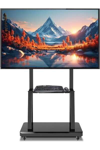 HYX حامل تلفزيون متحرك بعجلات لأجهزة التلفزيون من 32 إلى 80 بوصة