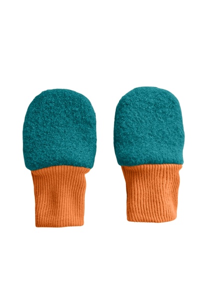 Kidizi Children's boiled wool gloves lined with cotton Ocean 0-1 years