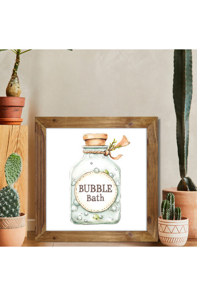 Tuba Decor Tablou pătrat cu rame din lemn pentru baie