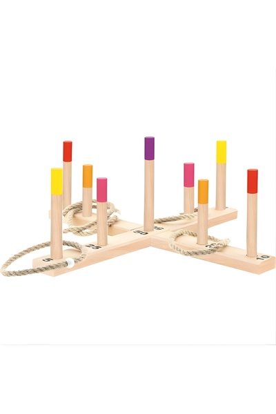 KentOyuncaK Wooden Ring Toss Game - Fun Garden Toy for Adults and Kids
