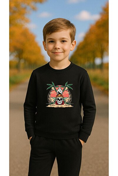 playwear Φούτερ ομάδας με στάμπα SKULL για κορίτσια και αγόρια, με λαιμόκοψη ...