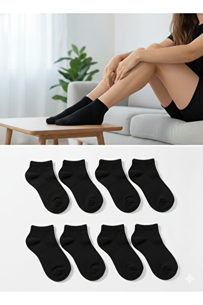 Comfy Co حذاء رياضي نسائي، جوارب سوداء، عبوة فاخرة مكونة من 6 قطع