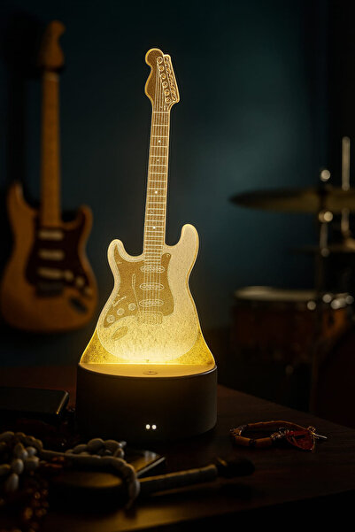 Store 3D Gitar Masa Gece Lambası
