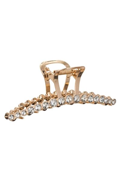 OEM Gold Metal Hair Clip with Transparent Beads for Women 11cm