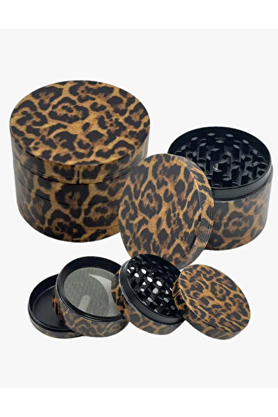GIRGIR Baharat Öğütücü Leopar Desenli Premium Grendır Kolay Kullanım Hediyeli...
