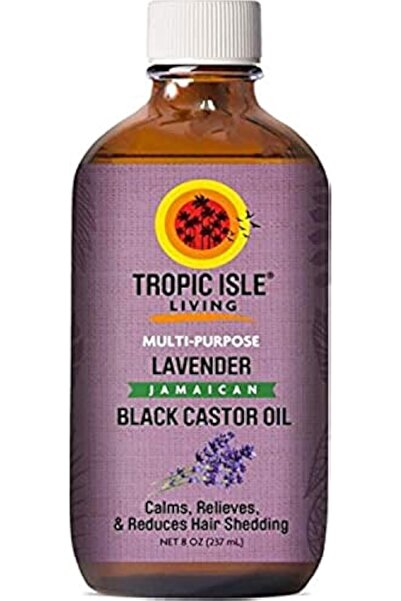 Tropic Isle Living زيت الخروع الأسود الجامايكي باللافندر، 8 أونصة (237 مل)
