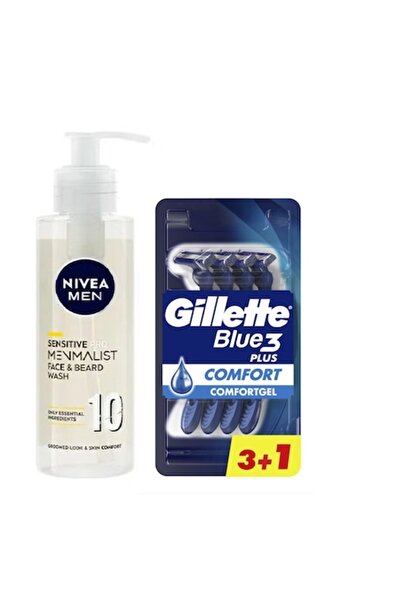 Nivea Men Set: 2x Cremă de ras 200 ml + Lame de ras de unică folosință Gillet...