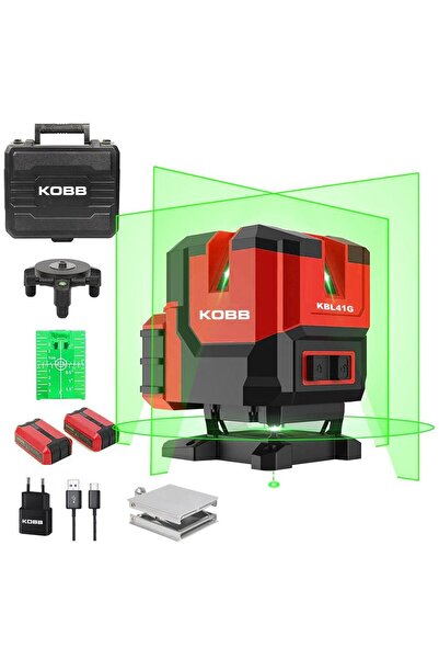 KOBB KBL41G 30Metre 4x90⁰/1x360⁰ Otomatik Hizalamalı Li-ion Çift Akülü Profes...
