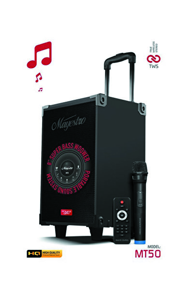 meltobe MT50 Şarjlı Mikrofonlu Hoparlör Karaoke Sistemi Taşınabilir Amfi Büyü...