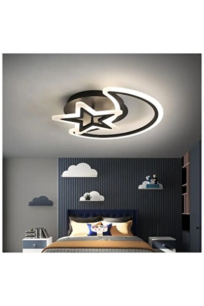 OEM LED Chandelier with Remote LUNA AND STAR 45W, 2 Elements, Cool/Warm/Neutral Light, Dimmable, Black