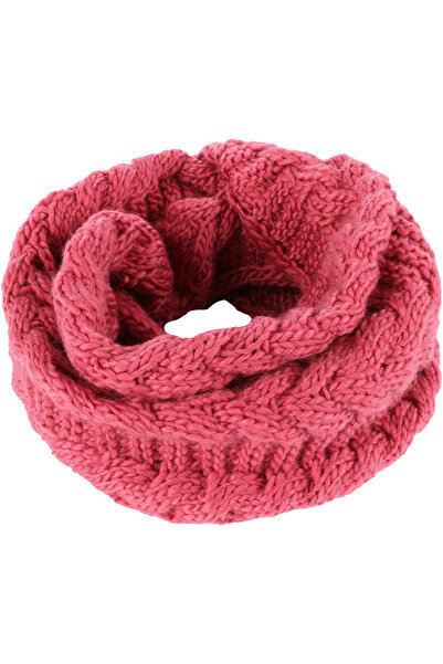 OEM Unisex circular scarf, knitted in polyester, minimalist, wheat ear pattern, for the cold season,