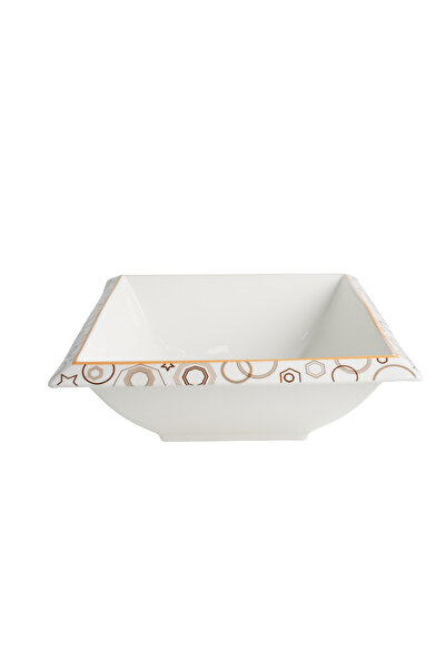 SQUALO White square porcelain serving dish for food presentation